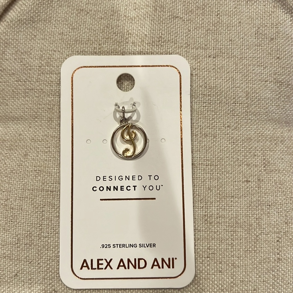 Alex and Ani Women's Initial J Two Tone Charm Sterling Silver, Expandable